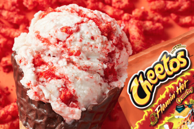 Marble Slab Creamery Cheetos Flamin’ Hot Ice Cream