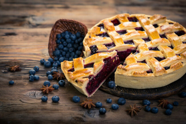 Fresh blueberry pie. 