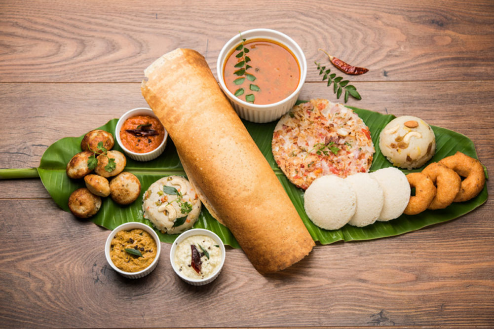 Assortment of Eastern Asian foods. 