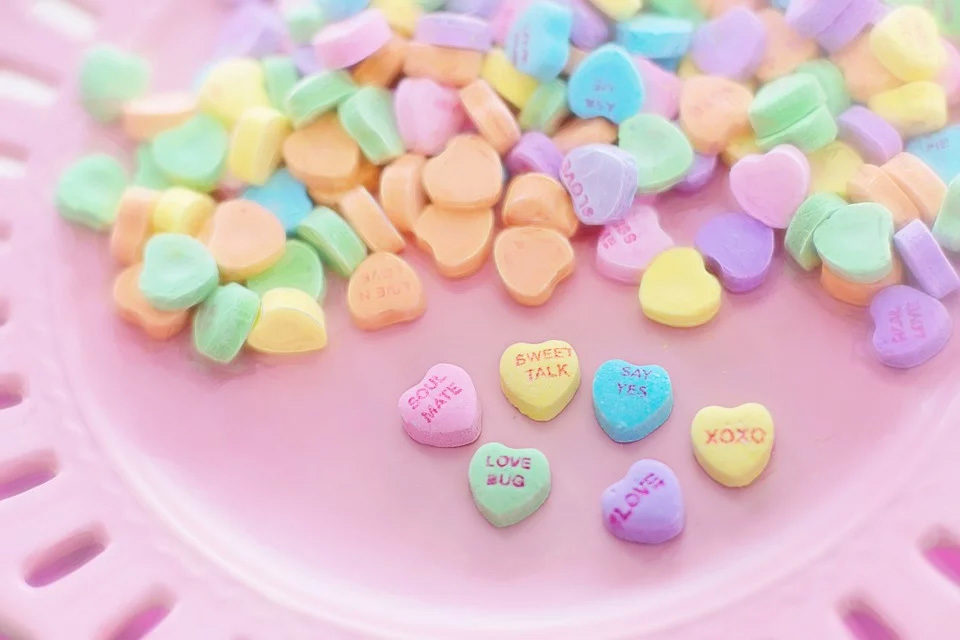 20/100g Valentine Hearts Fake Candy Sweet Tarts Fimo Fake